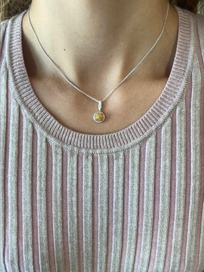 Opal Diamond Pendant