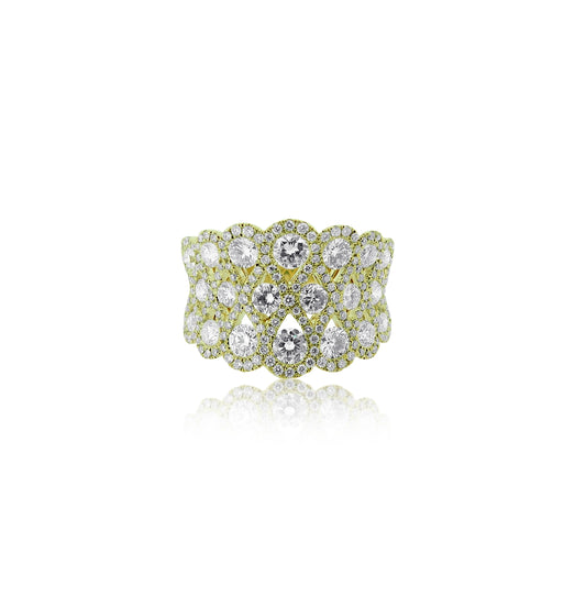 Floating Diamond Gold Band
