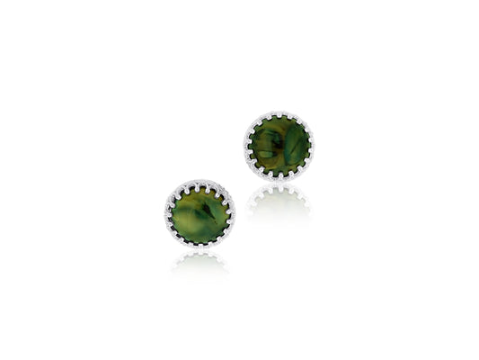 White Gold Fossilized Earrings