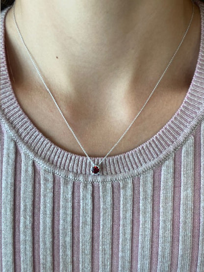 Garnet Halo Pendant