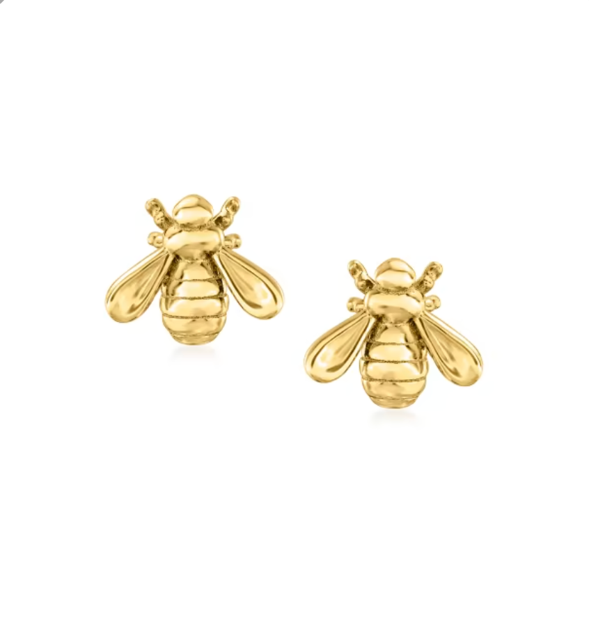 Gold Bee Earrings