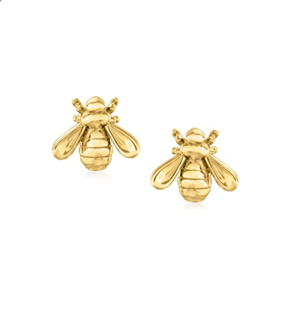 Gold Bee Earrings