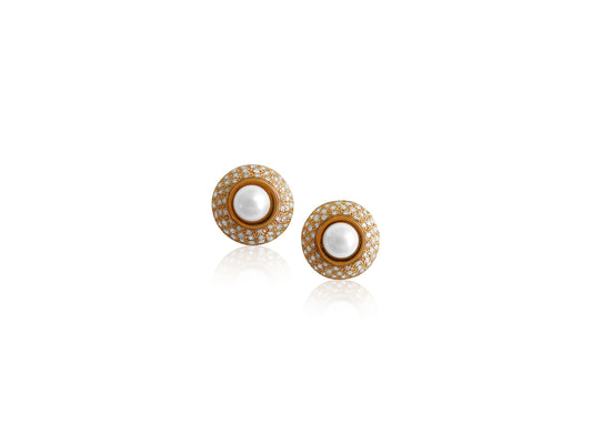 Pearl and Diamond Earrings