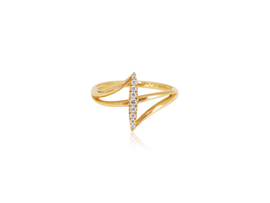 Vertical Diamond Gold Ring
