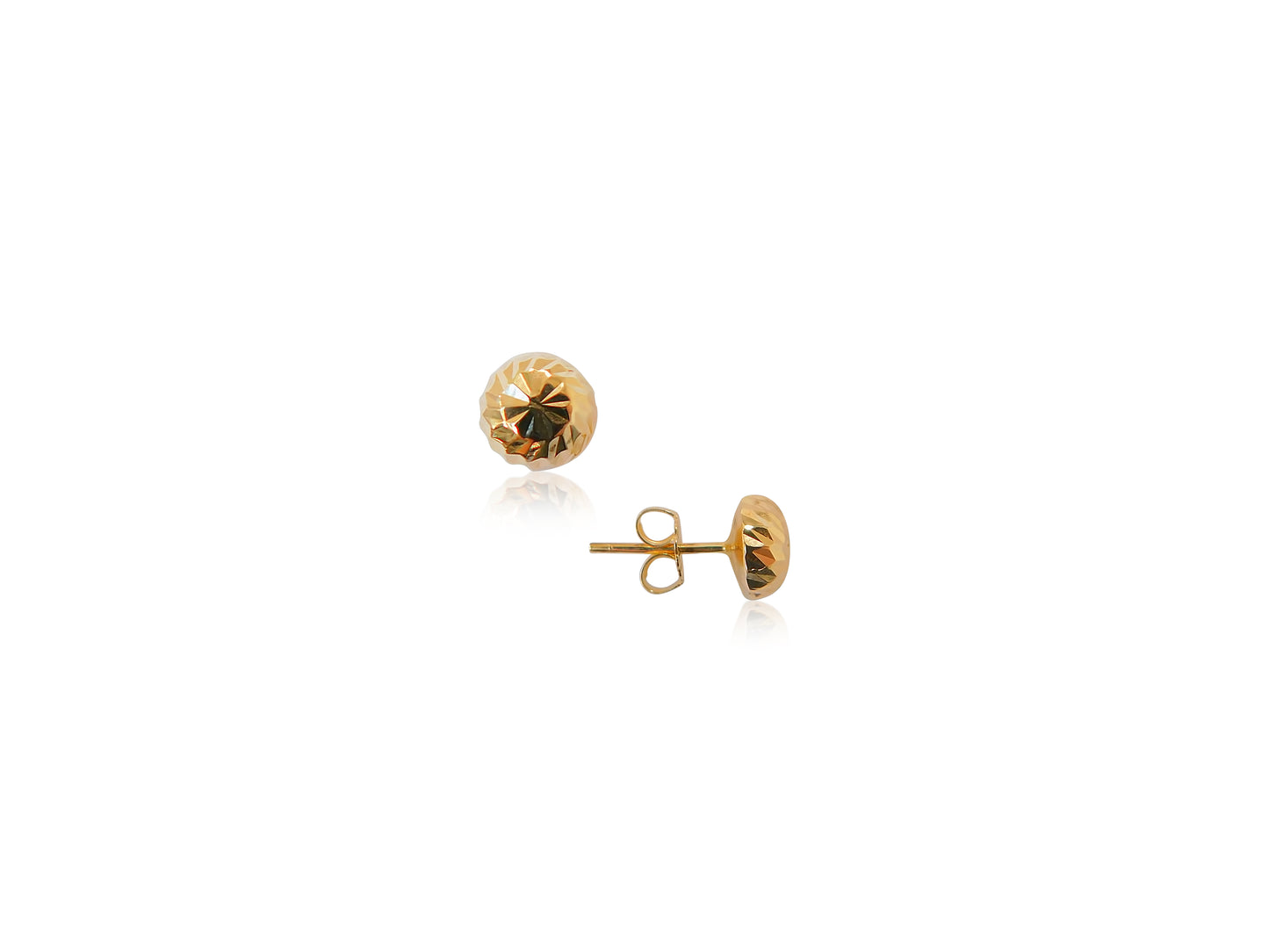 Gold Faceted Ball Studs