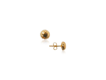 Gold Faceted Ball Studs