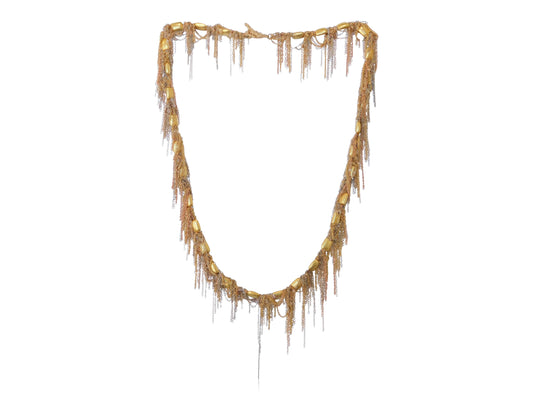 Gold Nugget Fringe Necklace