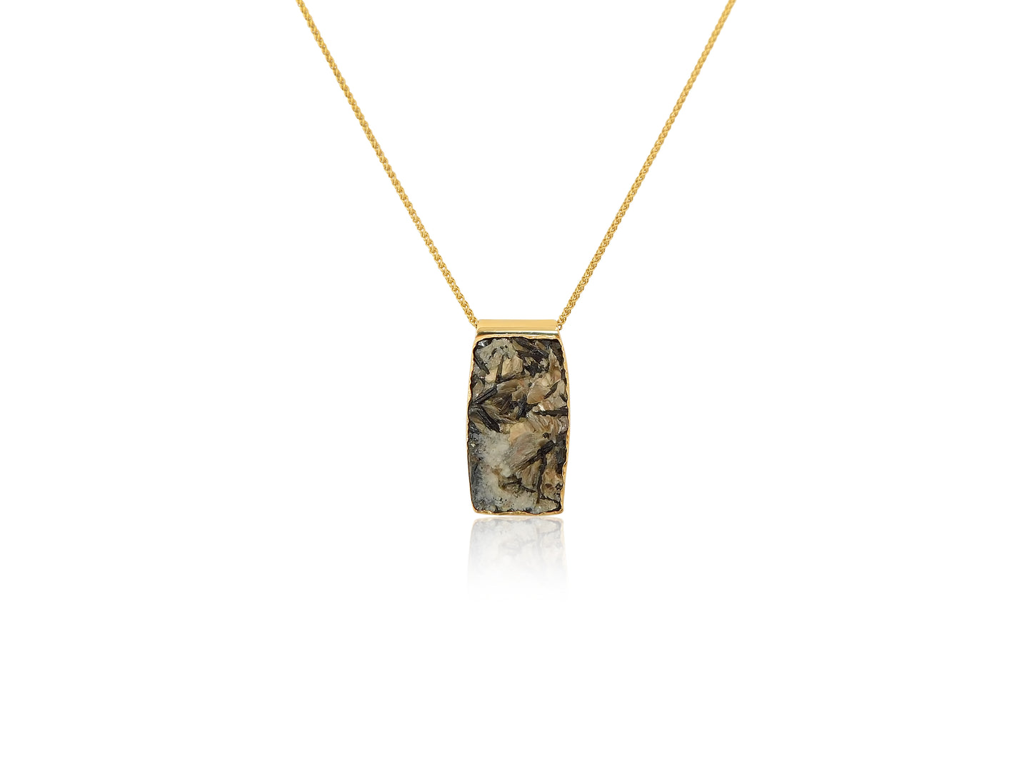 Drusy Tourmaline Gold Necklace