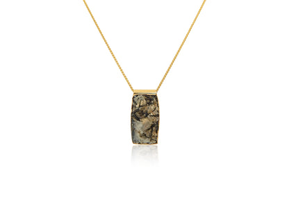 Drusy Tourmaline Gold Necklace