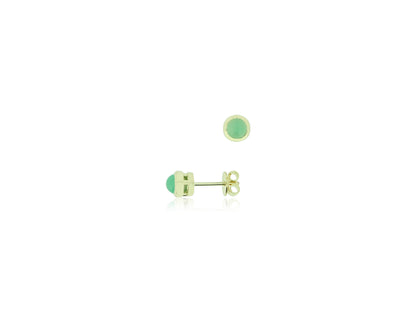 Petite Chrysoprase Bezel Earrings