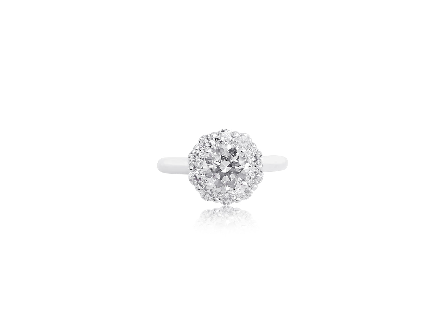 Lab Diamond Round Halo Ring