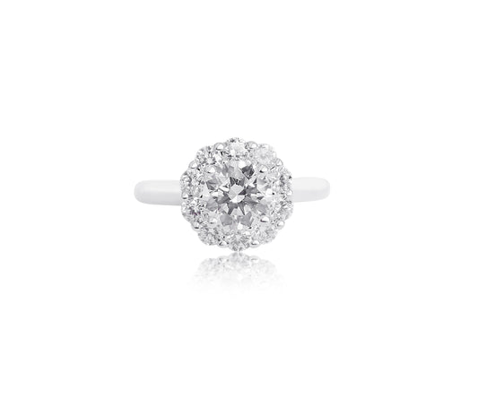 Lab Diamond Round Halo Ring