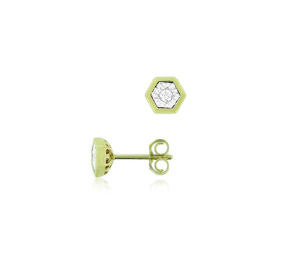 Hexagon Illusion Diamond Studs