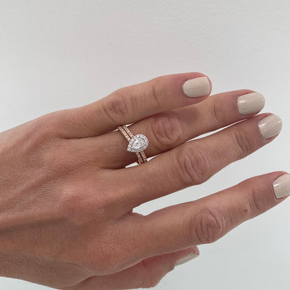 Pear Diamond Rose Gold Wedding Set