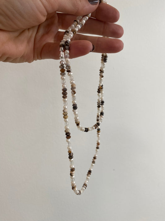 Jasper, Pearl, and Moonstone Necklace
