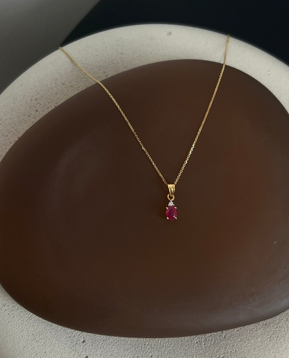 Ruby Oval Pendant