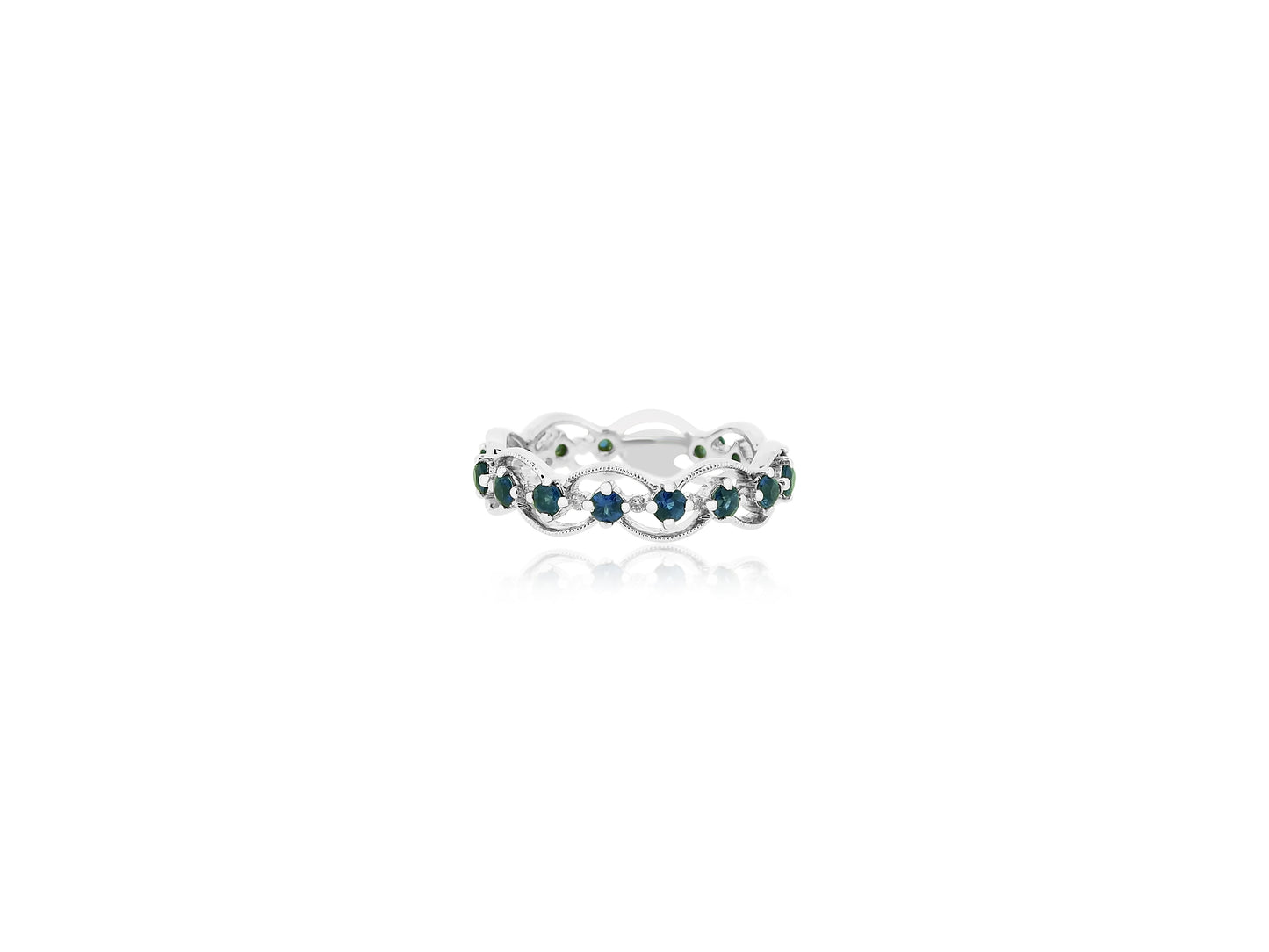 Sapphire White Gold Lace Ring