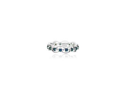 Sapphire White Gold Lace Ring