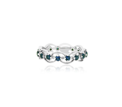 Sapphire White Gold Lace Ring