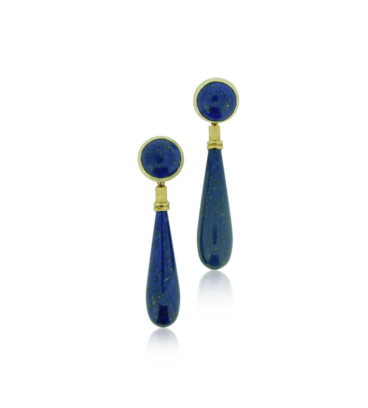 Lapis Lazuli Gold Earrings