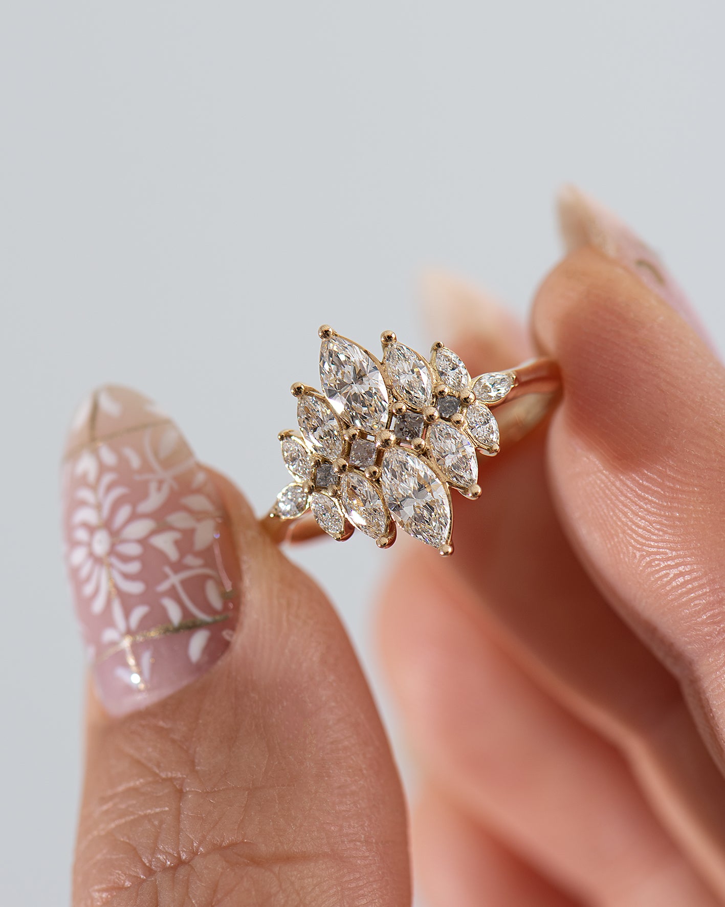 Marquise Diamond Cluster Ring