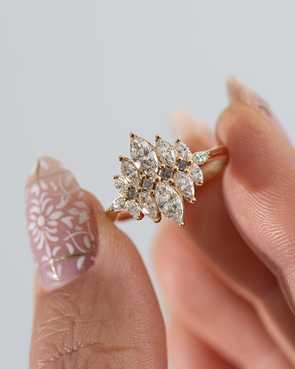 Marquise Diamond Cluster Ring