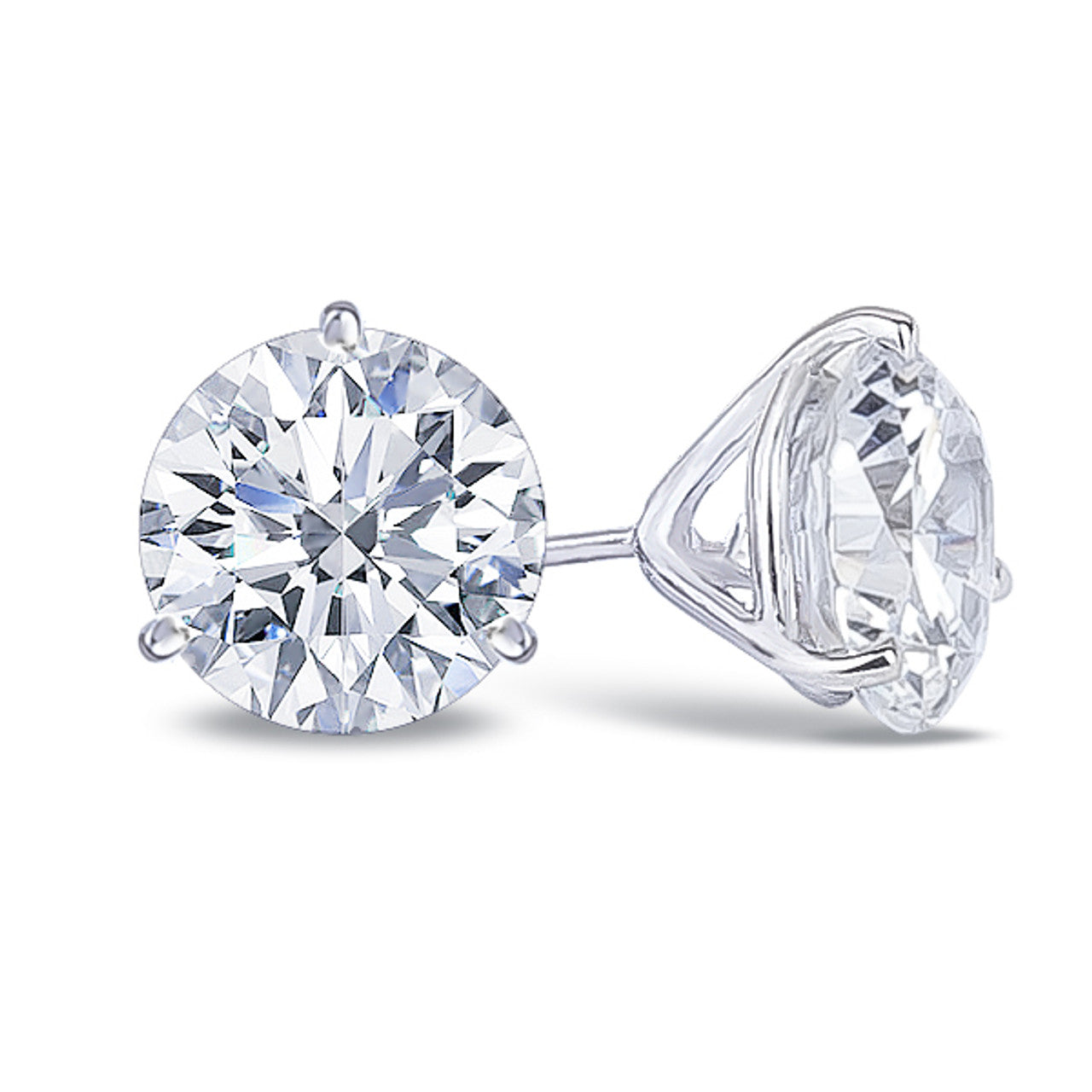 Platinum Portuguese Cut Lab Diamond Studs
