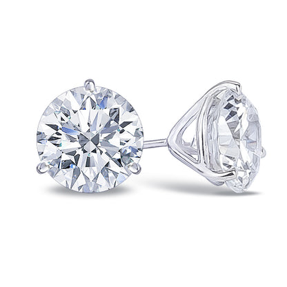Platinum Portuguese Cut Lab Diamond Studs