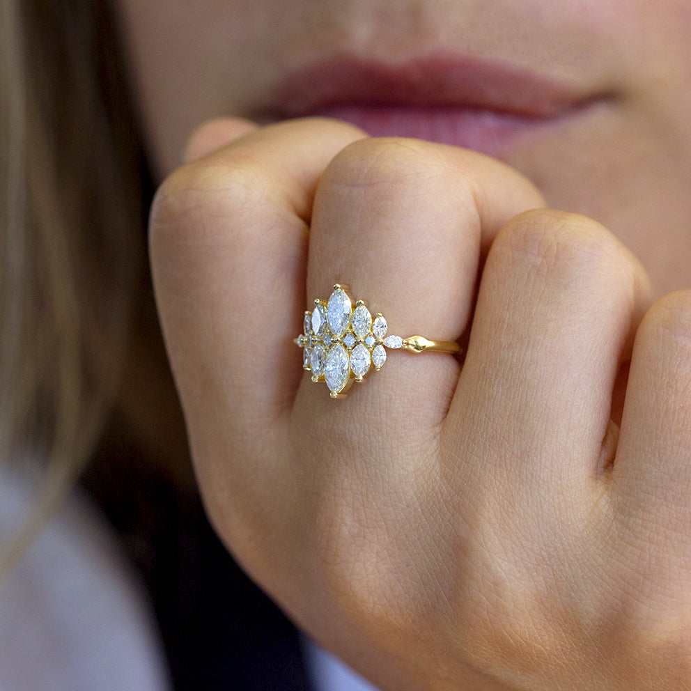 Marquise Diamond Cluster Ring