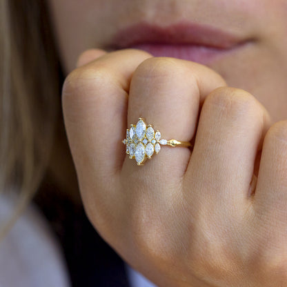 Marquise Diamond Cluster Ring