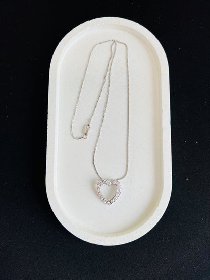 Natural Diamond Open Heart Pendant