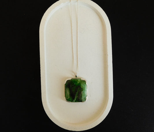Nephrite Jade Silver Pendant