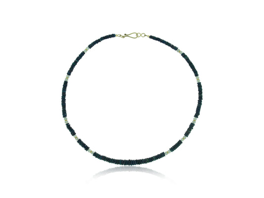 Black Opal Labradorite Gold Necklace
