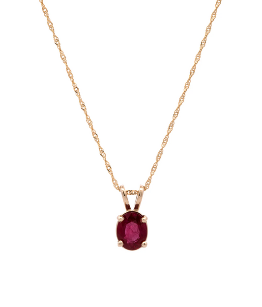 Ruby Oval Pendant