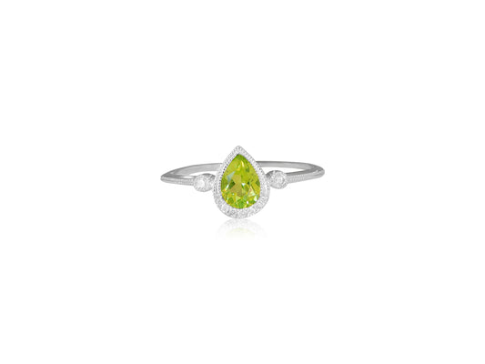 Peridot and Diamond Ring