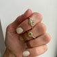Peridot Diamond Halo Ring