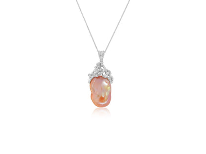 Baroque Pink Hued Pearl Pendant