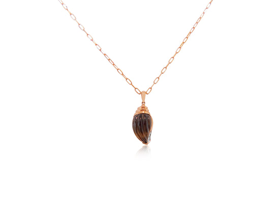 Quartz Shell Rose Gold Pendant