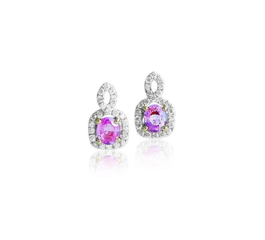 Pink Sapphire Diamond Drop Earrings
