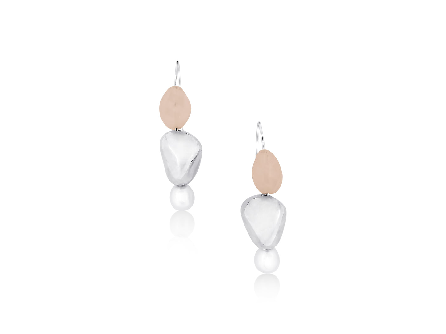 Rose Quartz and Pearl Earrings