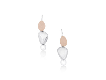 Rose Quartz and Pearl Earrings