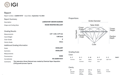 Platinum Portuguese Cut Lab Diamond Studs