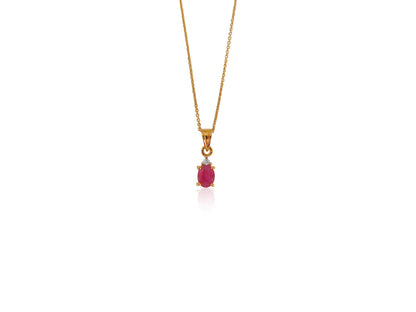 Ruby Oval Pendant