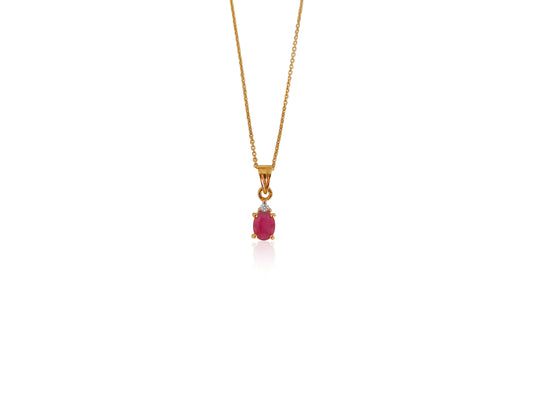 Ruby Oval Pendant