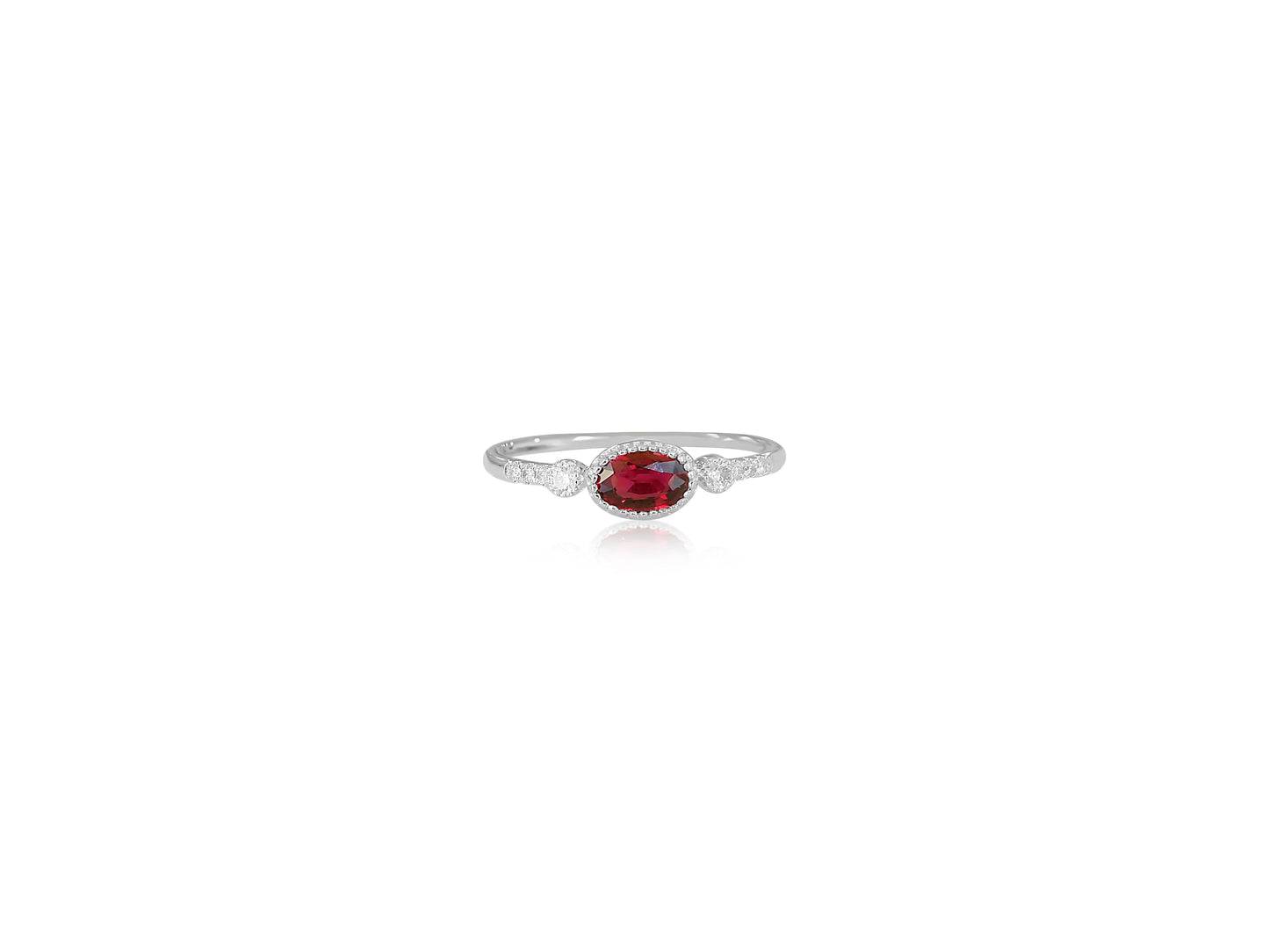 Ruby and Diamond Petite Ring