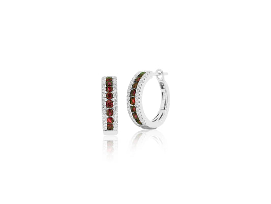 Ruby and Diamond Hoops