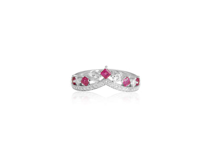 Square Ruby and Diamond Band
