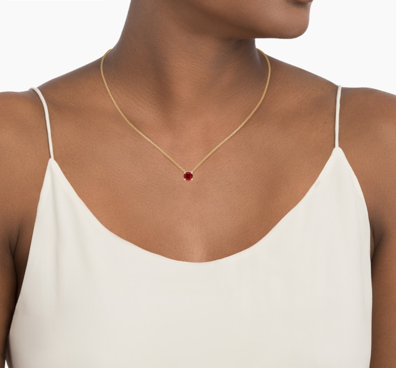 Floating Ruby Necklace