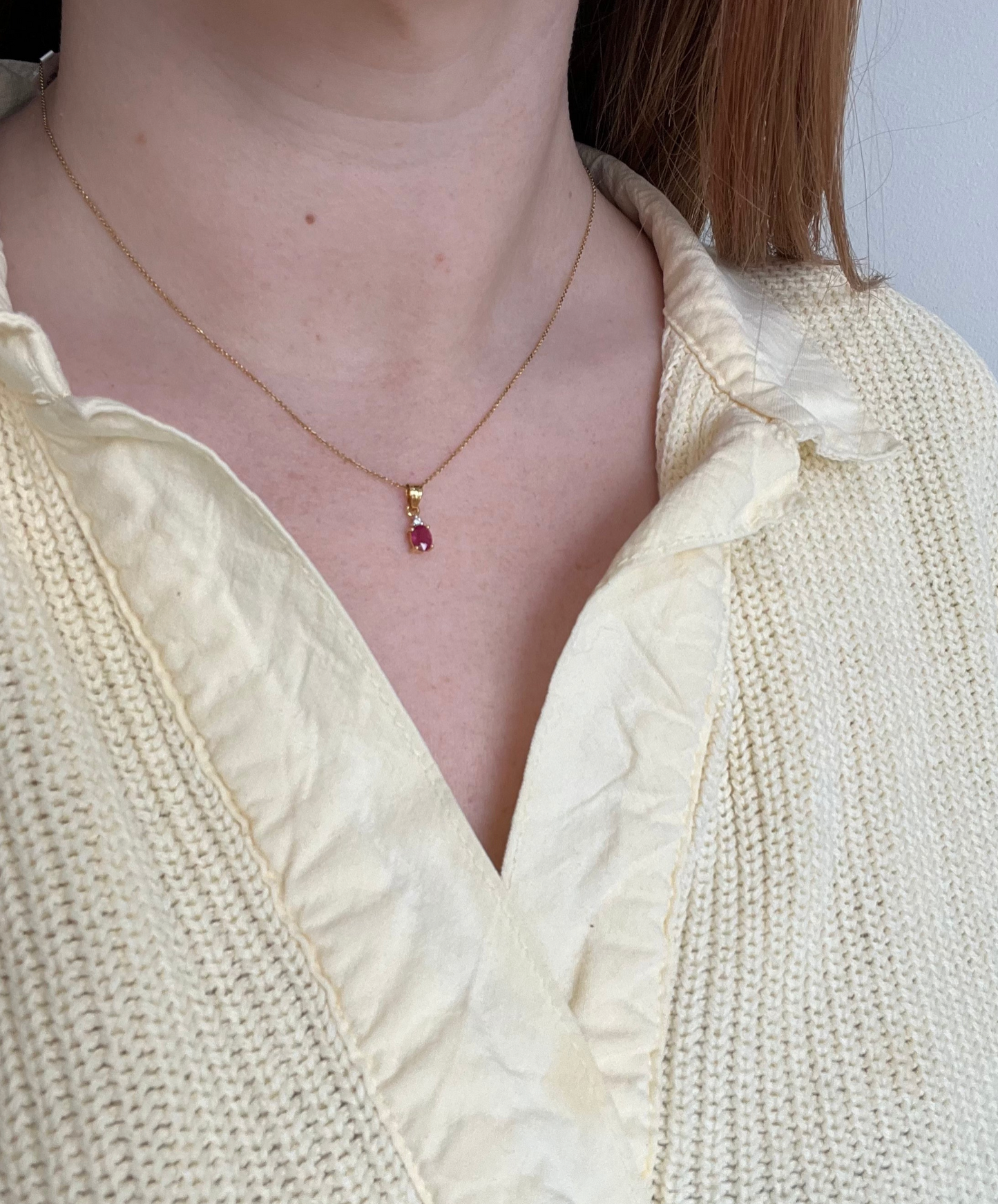 Ruby Oval Pendant