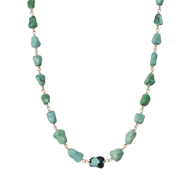 Turquoise Nuggets and Sterling Silver Necklace